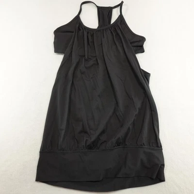Camiseta sin mangas Lululemon para mujer 2 negra 2 en 1 sin relleno yoga gimnasio elástico entrenamiento correr Foto 1 de 4