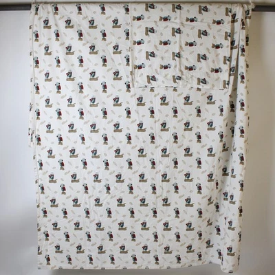 Lot of 2 JCPenney Winter Owl Pattern Twin XL Cotton Flat Sheet and Pillowcase - Image 1 of 4