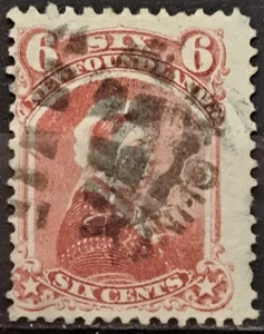 Newfoundland 1868 -79 6c Rose Used  sg 39 - Picture 1 of 2