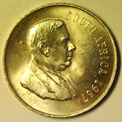 mw23870 South Africa Silver Rand 1967 Death of Dr. Verwoerd  0.3858 oz ASW  BU - Image 1 of 2