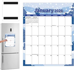 2026 Magnet Wand Kühlschrank Kühlschrank Kalender 12 Monate Abreißplaner Zuhause - Bild 1 von 21