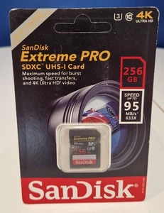 SanDisk Extreme PRO 256GB SDXC UHS-I U3 Card 95MB/s Sealed 2013 Stock - Picture 1 of 8