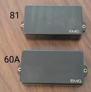 EMG 60A Neck EMG 81 Bridge Active Humbucker Guitar Pickup Set Black Pair - Picture 1 of 4