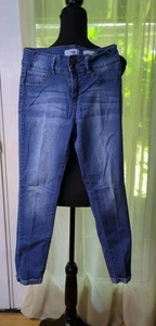 YMI Blue Mid Rise Ankle Jeans, Women's Size 9, Medium Wash - Picture 1 of 11