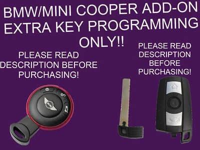 BMW/MINI COOPER KEY PROGRAMMING "ADD-ON EXTRA KEY ONLY'' PLEASE READ DESCRIPTION - Image 1 of 3