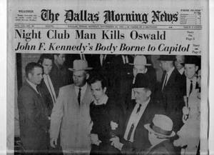 JOHN KENNEDY BULLET CLOSES CASE DALLAS MORNING NEWS NIGHT CLUB MAN KILLS OSWALD - Picture 1 of 3