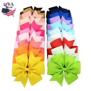 Baby Toddler Girls Hair Bow 4.5 Inch Hair Bow Large Hair Bows Clips Big Bows - Picture 1 of 7