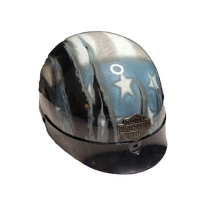 Medio Casco Harley Davidson Grande Mármol Azul Gris Estrellas Ultra Ligero Aura HD-J02 - Imagen 1 de 15