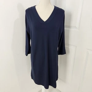 J Jill Tunic Top Womens XS Blue Tranquility Fleece Ballet Sleeves Mini Dress NWT - Picture 1 of 15