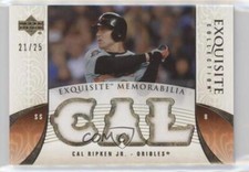 2006 Upper Deck Exquisite Collection Triple Relic Gold 21/25 Cal Ripken Jr