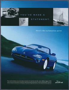 Blue Jaguar XK8 Convertible Vintage Magazine Print Ad 1999 - Picture 1 of 1