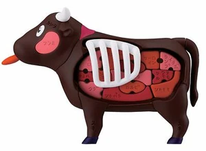 ¡¡Compra una cabeza!! Rompecabezas especial de vaca 3D rompecabezas de carne MEGAHOUSE aprender piezas de carne - Imagen 1 de 8