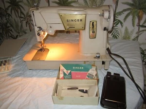Vintage Singer 317 Sewing Machine Heavy Duty Electric Retro , case & Instruction - Picture 1 of 10