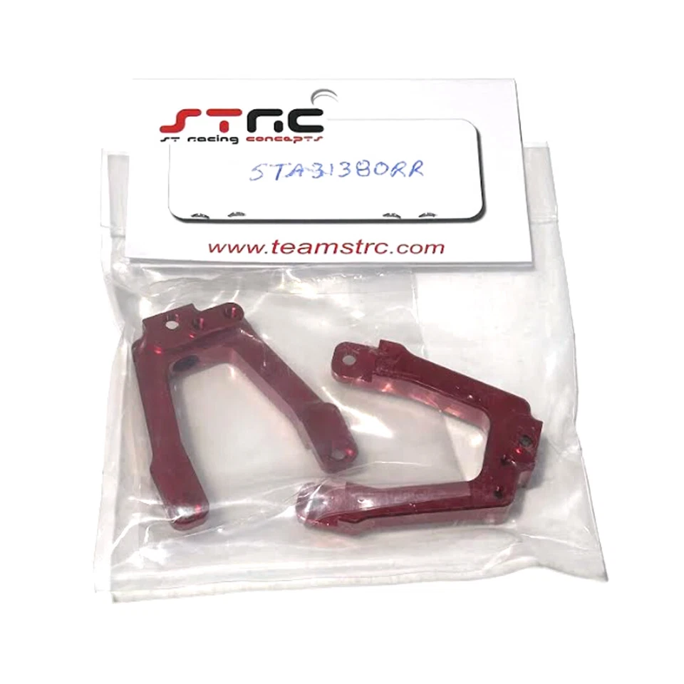 STRC STA31380RR Aluminum HD Rear Shock Towers Red for SCX10 II - Image 1 of 1