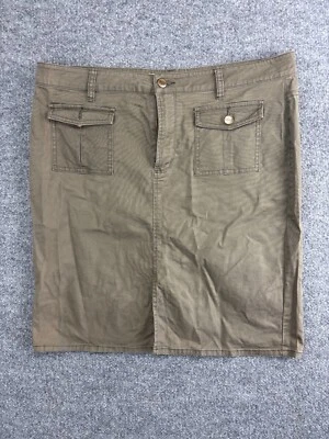 Falda para mujer Carve Designs 14 verde militar lona línea A solapa bolsillos militares Foto 1 de 4