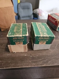 Vintage 2 Boxes Duo-Fast Staples No.508-D 1/4" Tackers Opened Box - Picture 1 of 10