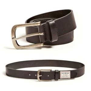 GUESS Men's Belt Real Leather Black Tanning Vegetable Buckle Pin M0YZ52L0NW0 - Picture 1 of 5