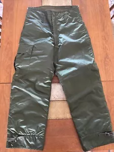Vtg Alpha Military Trousers Extreme Cold Weather Impermeable M (31-34) Green - Picture 1 of 20