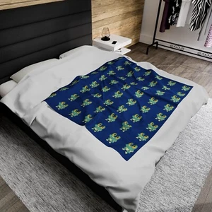 froakie Velveteen Plush Blanket pokemon, cloth, cover, covering - Picture 1 of 4