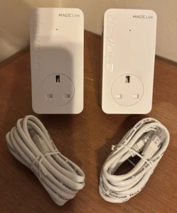2x devolo Magic 2 LAN 1-1 Powerline Adapters – Gigabit – With Patch Cables - Photo 1/2