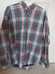 POLO by RALPH LAUREN Men's XL Green/Red Plaid Long Sleeve Button Down - Picture 1 of 3