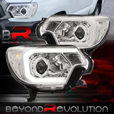 For 2012-2015 Tacoma LED DRL Strip Projector Head Lights Signal Lamp Pair Clear Foto 1 de 4