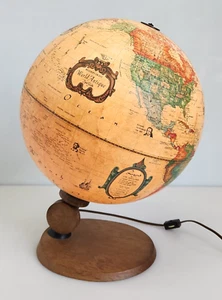 Vintage 1980 Scan-Globe A/S Denmark 12” Lighted Spot Globe Discoverer Works! - Picture 1 of 15
