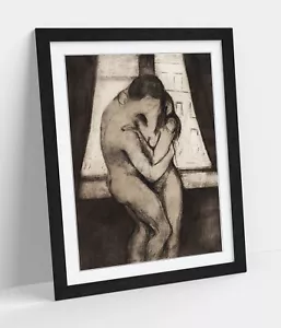 EDVARD MUNCH, ""EL BESO"" EXPRESIONISTA AMANTE - ENMARCADO PAPEL DE PARED ARTE CARTEL IMPRESO - Imagen 1 de 10
