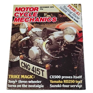 Motor Cycle Mechanics Magazine December 1978 BMW R100S Honda CX500 Kawasaki - Picture 1 of 2