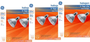 GE Halogen 50W Floodlight Bulb, Indoor floodlight , Long Neck, PAR30 (6-pack) - Picture 1 of 5