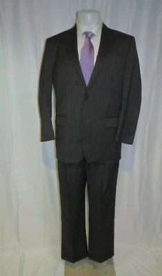Brooks Brothers 1818 Madison Estrato Charcoal Gray Stripe Two Button Suit 41R - Image 1 of 4