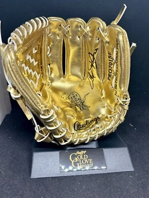 KANSAS CITY ROYALS ALEX GORDON SIGNED GOLD GLOVE REPLICA WITH STAND JSA COA - Image 1 of 2