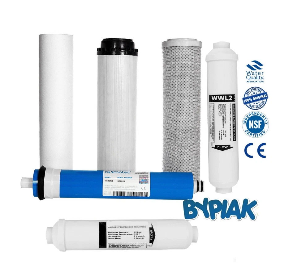 Replacement Filters + Membrane 75GPD for 6 Stage Reverse Osmosis Mineral System - Image 1 of 1