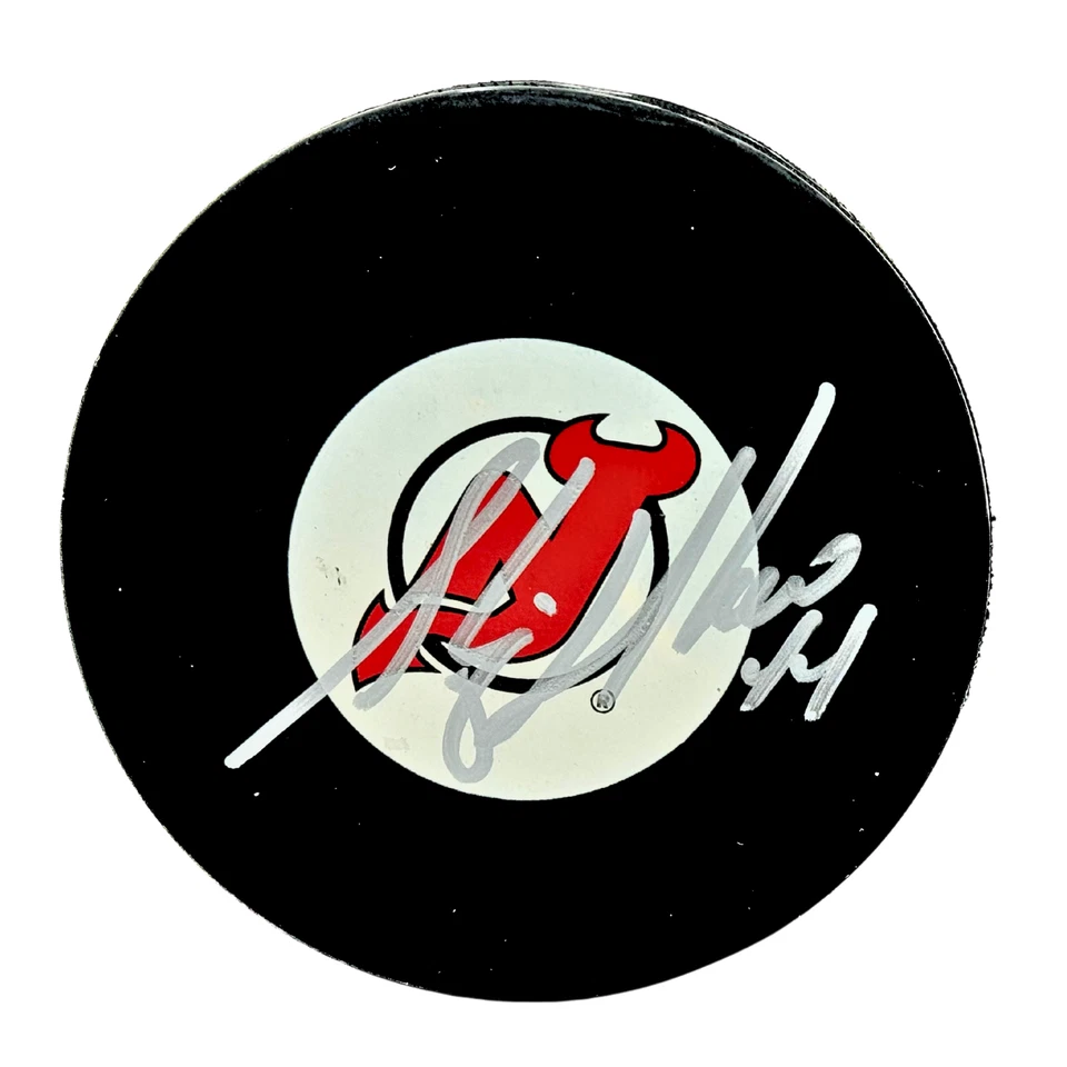 Stephane Richer New Jersey Devils Firmado NHL Autógrafo Disco Plateado Automático Foto 1 de 4