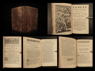 1734 Dryden Fables Ancient & Modern Homer Ovid Chaucer Boccaccio English Lit - Image 1 of 4