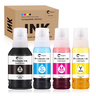 Hiipoo 502 Ink Refill Bottles Fit for Epson ET2760 ET2800 ET2803 ET2850 ET3700 - Image 1 of 4