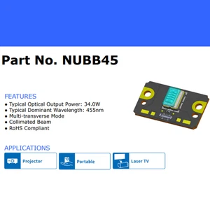 1PCS Nichia 455nm 34W , Applicable to Projector/Portable/Laser TV , NUBB45 - Picture 1 of 7