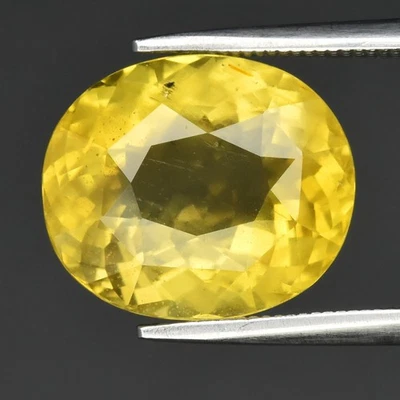💎 Apatita amarilla natural ovalada de 6,22 quilates 12,7 x 10,8 mm - sin calefacción, piedras preciosas de Tanzania Foto 1 de 4