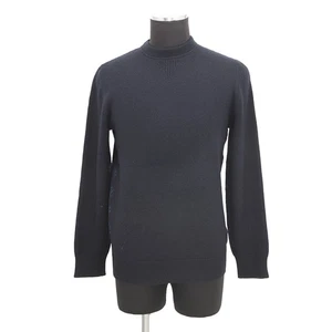 LOUIS VUITTON Half and Half Monogram Sweater Size S Cashmere99%/Wool 1% Navy - Picture 1 of 8