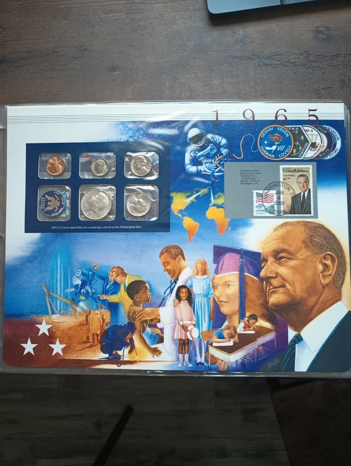 US Uncirculated Coin Mint Sets Collection Commemorative 1965-2009 55 panels - Image 1 of 4