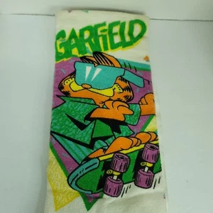 Vintage Garfield Beach Bath Towel Washcloth Jim Davis Cat Approx 41x32 NEW Skate - Picture 1 of 5