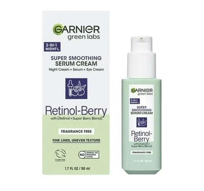 NEW Garnier Green Labs 3-in-1 Super Smoothing Serum Cream Retinol-Berry 1.7oz  - Image 1 of 4