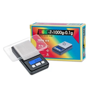 Swag Scale 1000g x 0,1g - Swag 7 Nero - Bilancia tascabile digitale, gioielli, erbe - Foto 1 di 1
