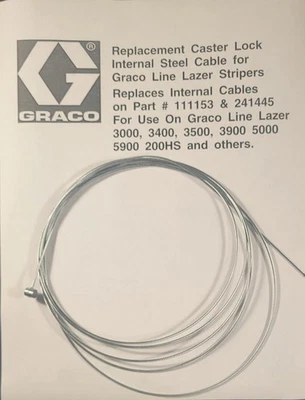 Graco Caster Cable for LineLazer 3000 3400 3500 3900 5000 5900 111153 241445 - Image 1 of 4