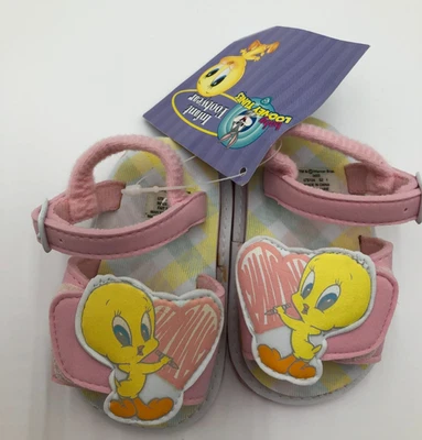 NUEVO CON ETIQUETAS RARO Sandalias Rosa Bebé Looney Tunes Infantil Niñas Piolín Pájaro Talla 1 Foto 1 de 4
