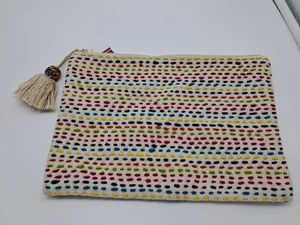 Shiraleah Chicago Boho Patterned, 9” Zip Clutch/Tote With Tassel - Picture 1 of 6