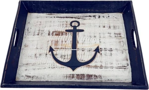 Willow Street Designs 20096 Carved Anchor Tray, Blue - Picture 1 of 1