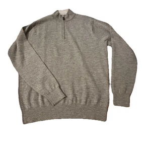 Maglione Peter Millar uomo grigio 1/4 zip manica lunga misto cashmere taglia L lusso - Foto 1 di 5