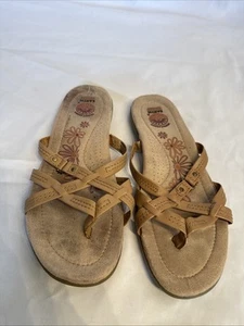 Earth Spirit Gelron 2000 Womens Flip Flop Sandals Strap Sz 8 Beige - Picture 1 of 4