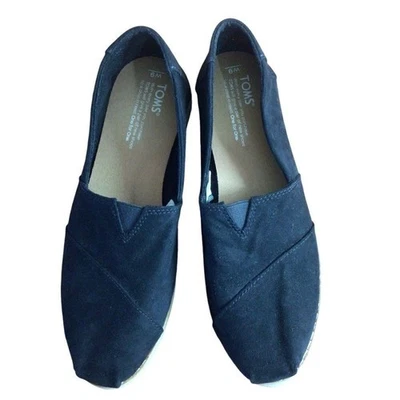 Zapatos de mujer Toms negros de gamuza sin cordones planos clásicos de alpargata talla 9 Foto 1 de 4